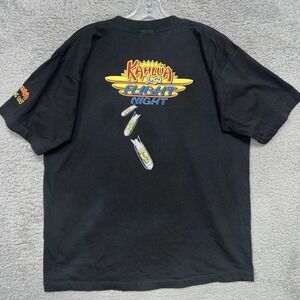 VTG Kahlua T Shirt Men Sz L Black B-52 Flight Night Alcohol Promo 2-Side 90s Tee